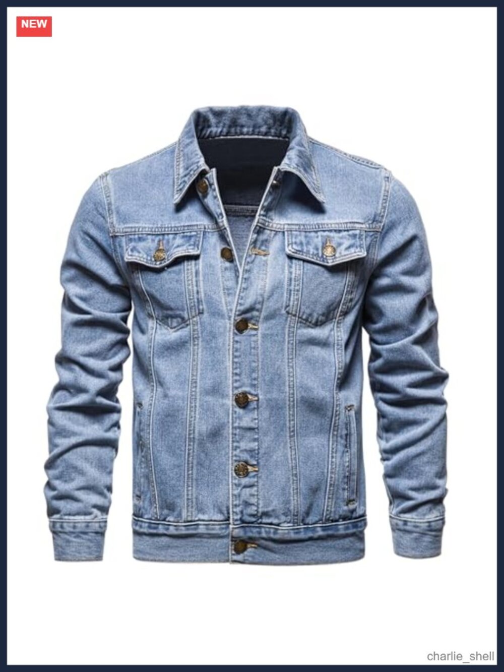 Men's Classic Button Front Slim Fit Denim Jacket for Casual Layering